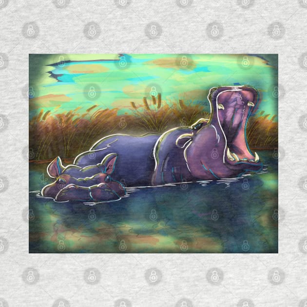 hippopotamus by GhoneamArt